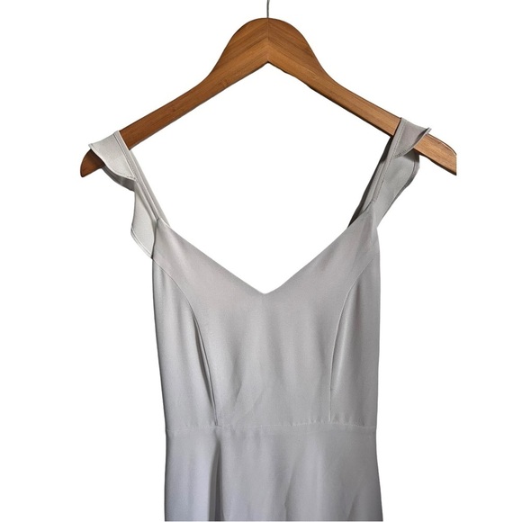 Lulu’s Meteoric Rise Light Grey Angelcore Minimalist Maxi Dress Size Small - Picture 6 of 9